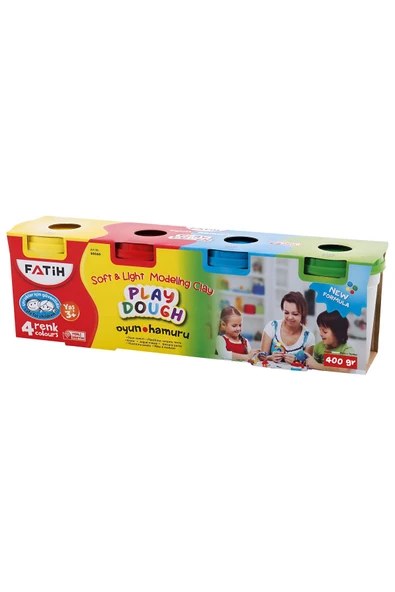 Fatih 4 Renk Oyun Hamuru 400 Gr. (Sarı-Kırmızı-Mavi-Yeşil) ürün görseli 1