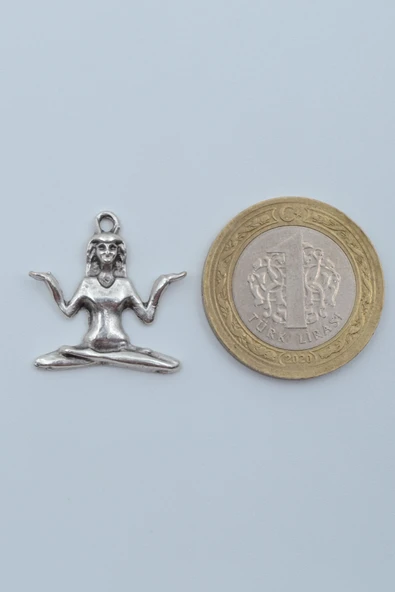 Minimal Yoga Gümüş Kaplama Örme Zincir Kolye - Resim 4