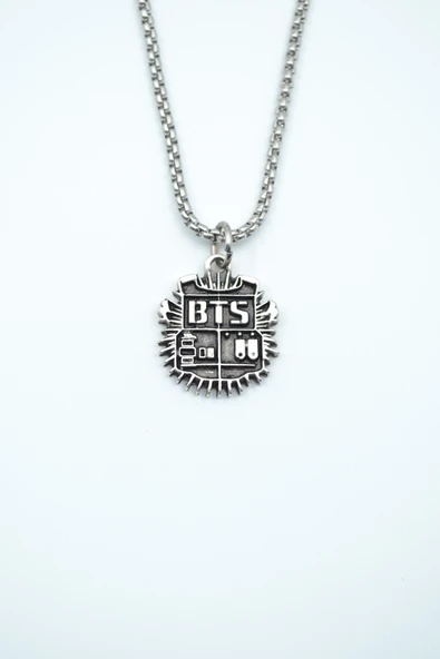 Minimal BTS Army Gümüş Kaplama Örme Zincir Kolye ürün görseli 1