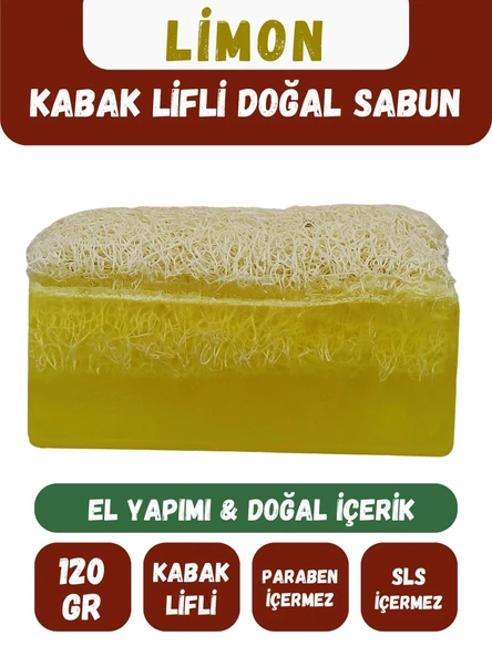Doğal Kabak Lifli LİMON Özlü Doğal Sabun (120 Gr) - Bialife ürün görseli 1