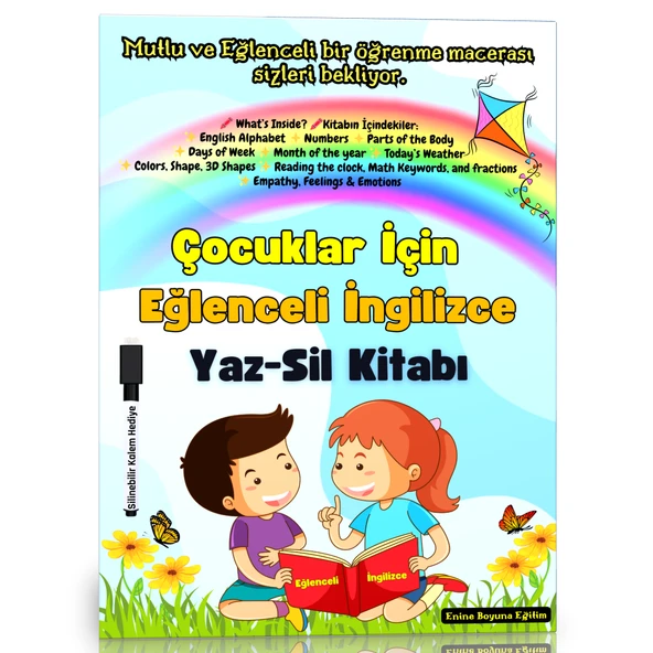 Çocuklar İçin Eğlenceli İngilizce YAZ-SİL Kitabı ürün görseli 1