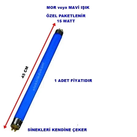 ŞAVK F15 T8 15w Sinek Ampulü Floresan Lamba (Mavi Işık) ürün görseli 1