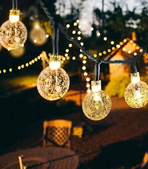 Brokoli Home 7 Metre Güneş Enerjili 8 Modlu Gün Işığı Solar Led Işık 50 Top Dekoratif Yılbaşı Bahçe Balkon Ve Teras ürün görseli 1