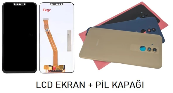 Tkgz - Mate 20 Lite  LCD Ekran + Arka Kapak SİYAH ürün görseli 1