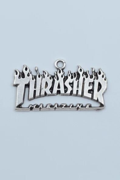 Thrasher Magazine Gümüş Kaplama Kolye Ucu ürün görseli 1