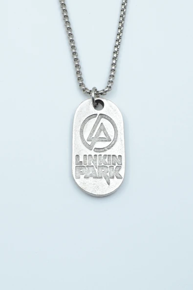 Linkin Park Gümüş Kaplama Örme Zincir Kolye ürün görseli 1
