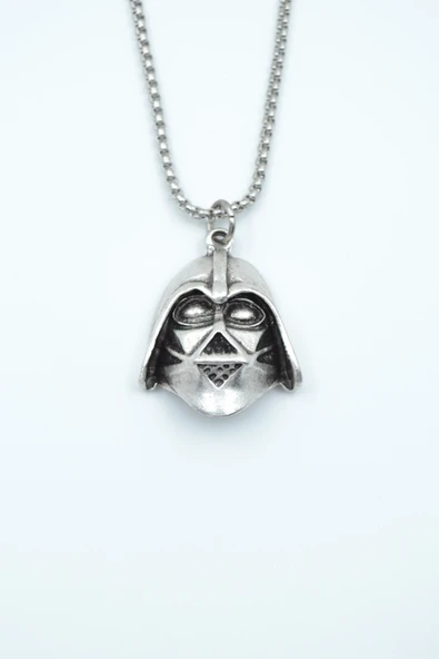 Star Wars - Darth Vader Gümüş Kaplama Örme Zincir Kolye ürün görseli 1