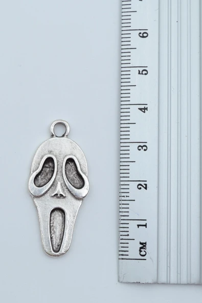 Scream - Çığlık Gümüş Kaplama Örme Zincir Kolye - Resim 3