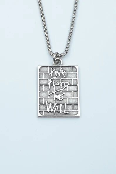 Pink Floyd The Wall Gümüş Kaplama Örme Zincir Kolye ürün görseli 1