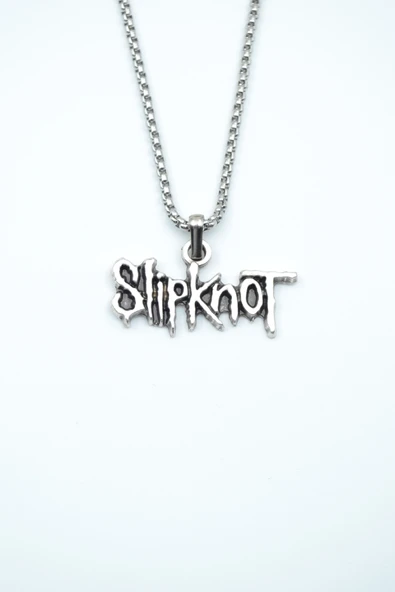 Slipknot Gümüş Kaplama Örme Zincir Kolye ürün görseli 1