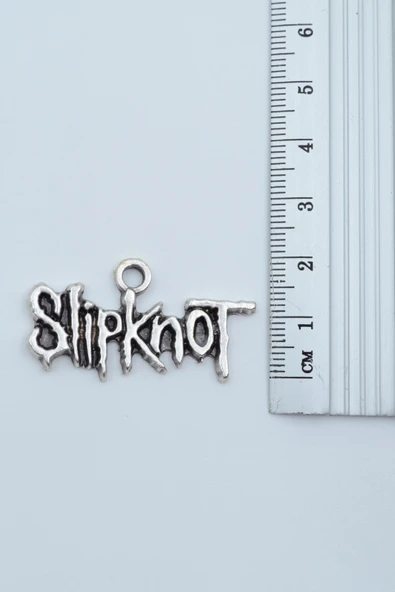 Slipknot Gümüş Kaplama Örme Zincir Kolye - Resim 3