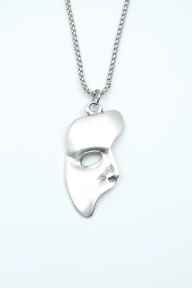 The Phantom Of The Opera - Maske Gümüş Kaplama Örme Zincir Kolye ürün görseli 1