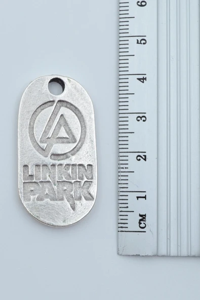 Linkin Park Gümüş Kaplama Örme Zincir Kolye - Resim 3