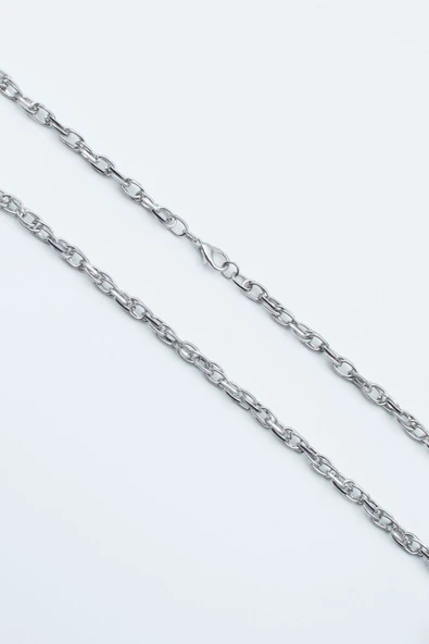 Karışık Geçme Zincir Kolye - Silver Renk ürün görseli 1