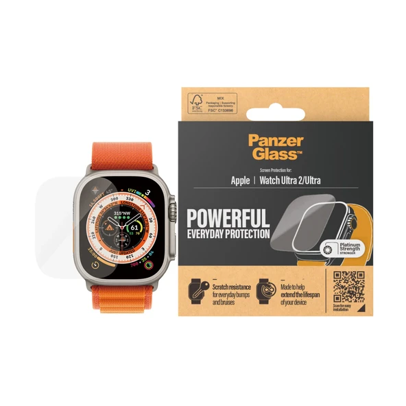 PanzerGlass Apple Watch Ultra 2 UWF Şeffaf Cam Ekran Koruyucu ürün görseli 1