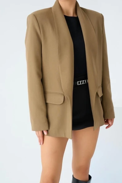 Astarı Leopar Ceket - Vizon - Resim 3