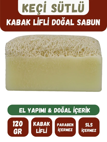 Doğal Kabak Lifli KEÇİ SÜTLÜ Özlü Doğal Sabun (120 Gr) - Bialife ürün görseli 1