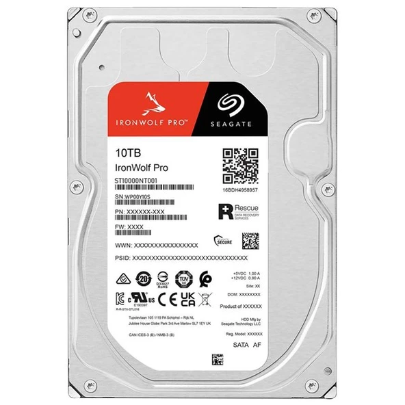 SEAGATE 10TB IRONWOLF PRO ST10000NT001 256MB 7200RPM NAS DİSKİ ürün görseli 1