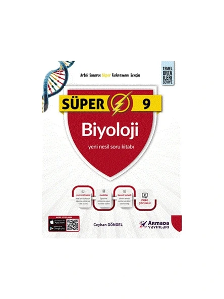 Armada Yayınları 9.sınıf Süper Biyoloji Soru Kitabı Yeni Nesil ürün görseli 1