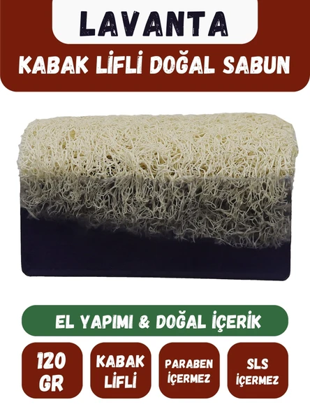 Doğal Kabak Lifli LAVANTA Özlü Doğal Sabun (120 Gr) - Bialife ürün görseli 1