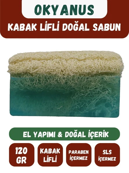 Doğal Kabak Lifli OKYANUS Özlü Doğal Sabun (120 Gr) - Bialife ürün görseli 1