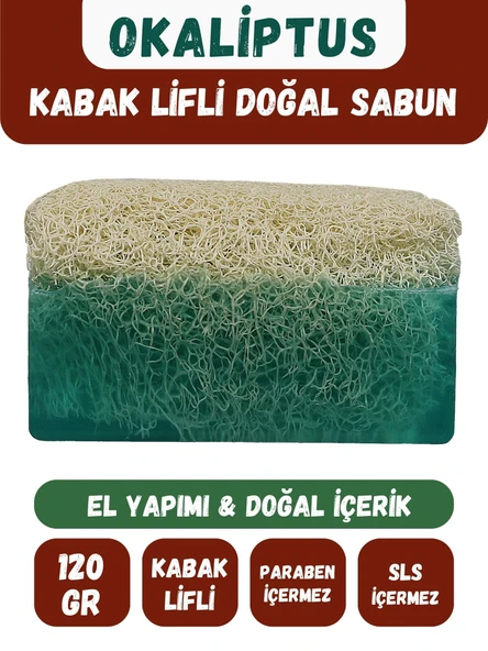 Doğal Kabak Lifli OKALİPTUS Özlü Doğal Sabun (120 Gr) - Bialife ürün görseli 1