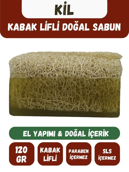 Doğal Kabak Lifli KİL Özlü Doğal Sabun (120 Gr) - Bialife ürün görseli 1