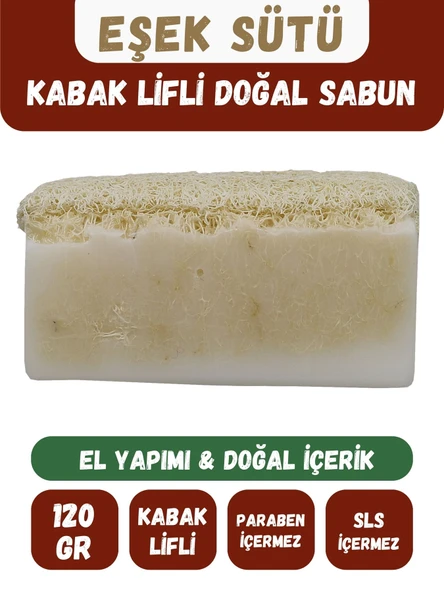 Doğal Kabak Lifli EŞEK SÜTÜ Özlü Doğal Sabun (120 Gr) - Bialife ürün görseli 1