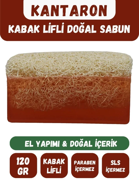 Doğal Kabak Lifli KANTARON Özlü Doğal Sabun (120 Gr) - Bialife ürün görseli 1