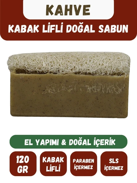 Doğal Kabak Lifli KAHVE Özlü Doğal Sabun (120 Gr) - Bialife ürün görseli 1