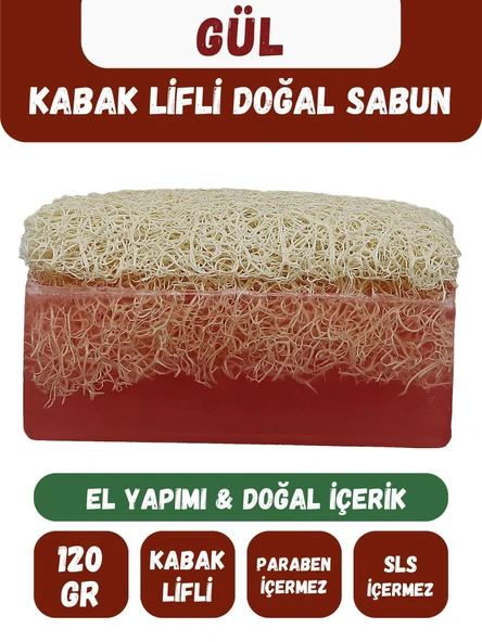 Doğal Kabak Lifli GÜL Özlü Doğal Sabun (120 Gr) - Bialife ürün görseli 1