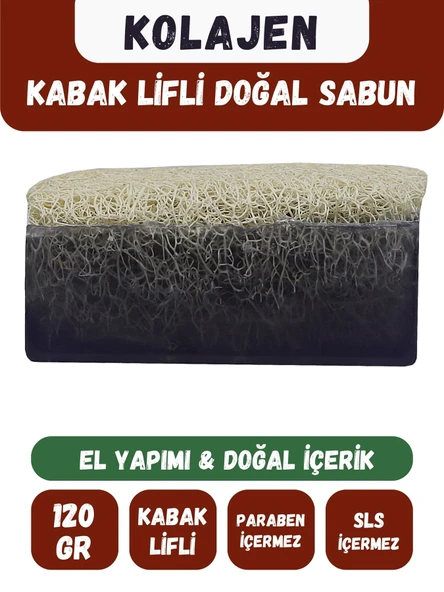 Doğal Kabak Lifli KOLAJEN Özlü Doğal Sabun (120 Gr) - Bialife ürün görseli 1