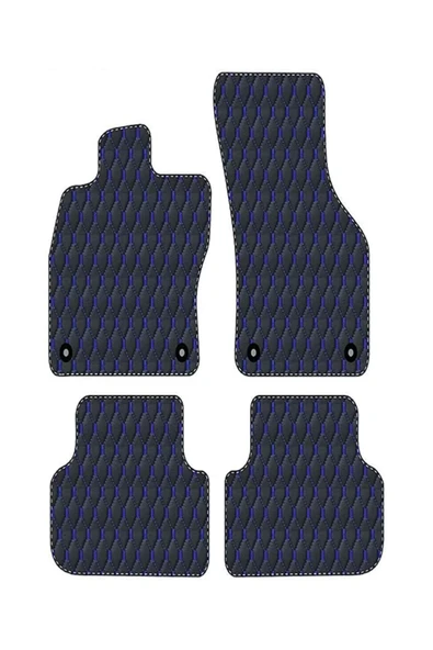 RENAULT MEGANE 3 2008-2016 HATCHBACK Uyumlu Siyah Dikişli Siyah Deri Paspas ürün görseli 1