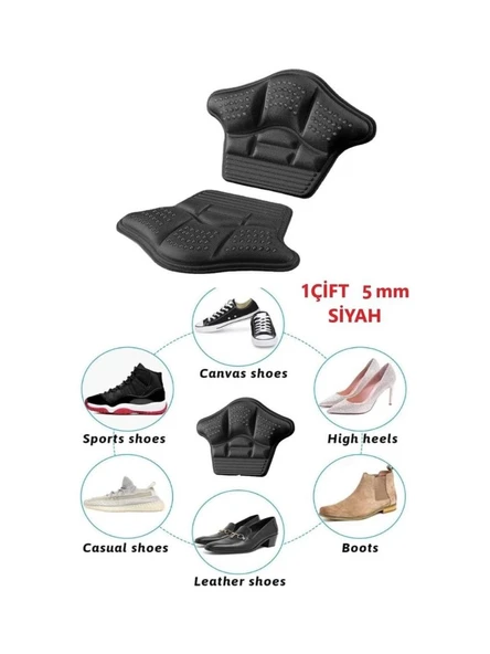 Taç Şekilli 5 mm Topuk Daraltma ve Vurma Önleyici - Siyah ürün görseli 1