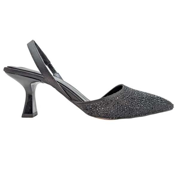 Brunhilde | Abiye Taşlı Topuklu Arkası Açık Stiletto ürün görseli 1
