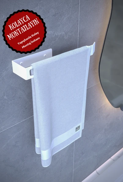 Metal Yapışkanlı Kağıt Havluluk, Kağıt Havlu Askısı, Peçetelik, Banyo Mutfak Askısı Beyaz ürün görseli 1