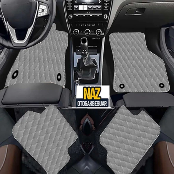 Seat Leon 1M 1998-2004 Uyumlu Gri Dikişli Gri Deri Paspas ürün görseli 1