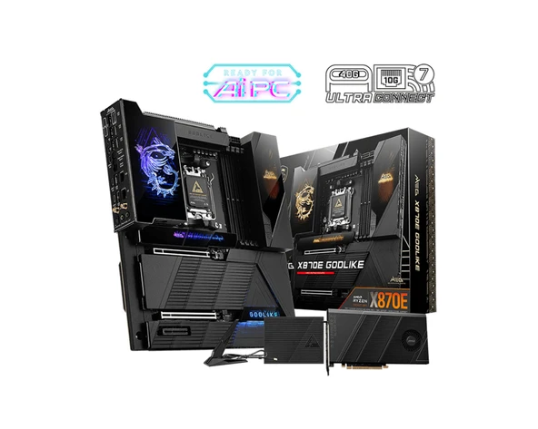 MSI MB MEG X870E GODLIKE AM5 DDR5 9000MHZOC USB4 7x M.2 2x DP 1x10G, 1x 5G  LAN WIFI 7 RGB ATX ürün görseli 1