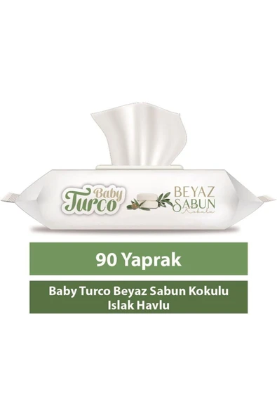 Baby Turco Beyaz Sabun Kokulu Islak Havlu 90'lı ürün görseli 1