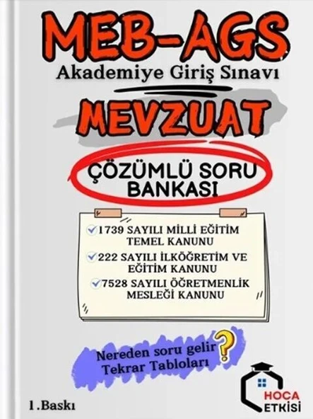 MEB AGS Mevzuat Çözümlü Soru Bankası Hoca Etkisi ürün görseli 1