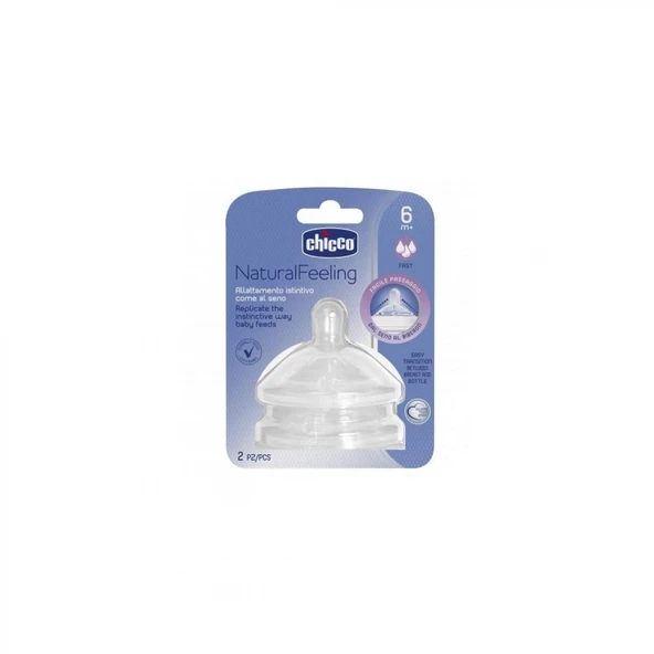Chicco Naturalfeeling Biberon Emziği 6 Ay+ Hızlı Akış 2'li ürün görseli 1