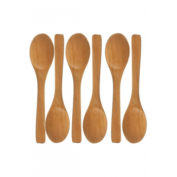 Bambu altılı ahşap kaşık takımı 13cm ürün görseli 1