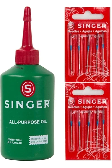 SİNGER  Sınger 100cc Makine Yağı Ve Sınger 14 No Ve 11 No Makine Iğnesi (10 AD İĞNE) ürün görseli 1