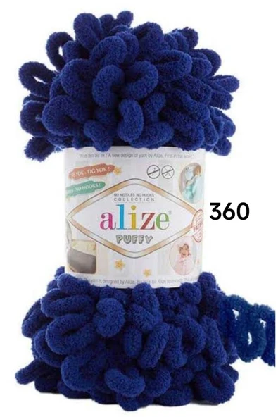 Berceminpuffyleri  Alize Puffy El Örgü İpliği 1 adet  - Gece mavisi - ürün görseli 1