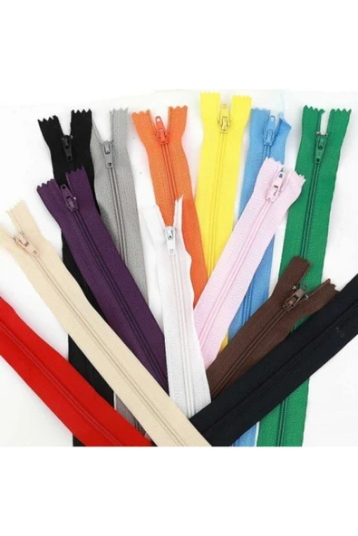 10 Adet Karışık Renklerde Fermuarlar (etek Ve Pantolon) ürün görseli 1