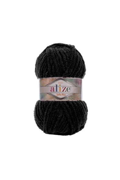 Alize  . Alize Softy Plus El Örgü İpi Siyah 060 ürün görseli 1
