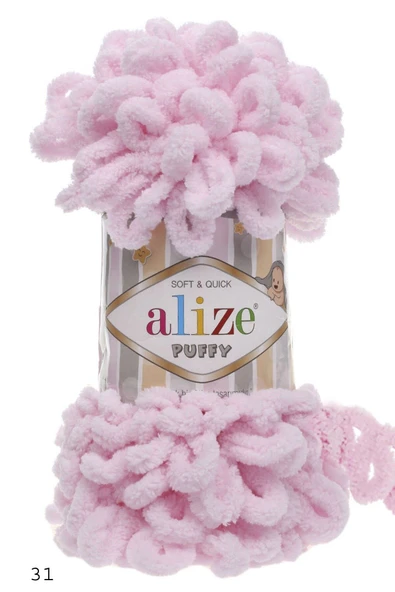 Alize  ALİZE PUFFY 100 GR TEKLİ 31 BEBE PEMBE ürün görseli 1