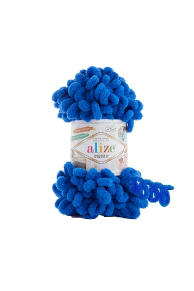 Alize  Puffy Parmak Örgü Ipi 141 Saks Mavi ürün görseli 1
