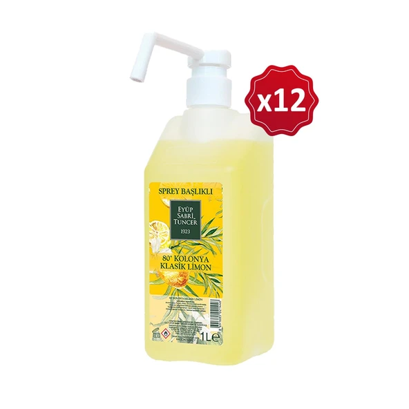 Eyüp Sabri Tuncer Klasik Limon Kolonyası Sprey Başlıklı 1 lt x 12 Adet ürün görseli 1