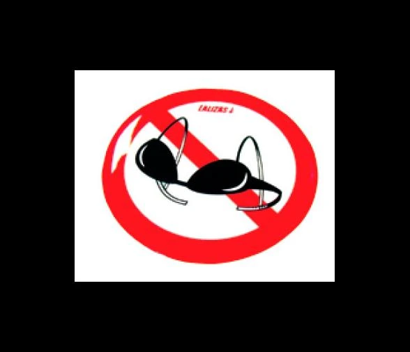 Lalizas Silikon Sticker "Üstsüz Girilmez" ürün görseli 1